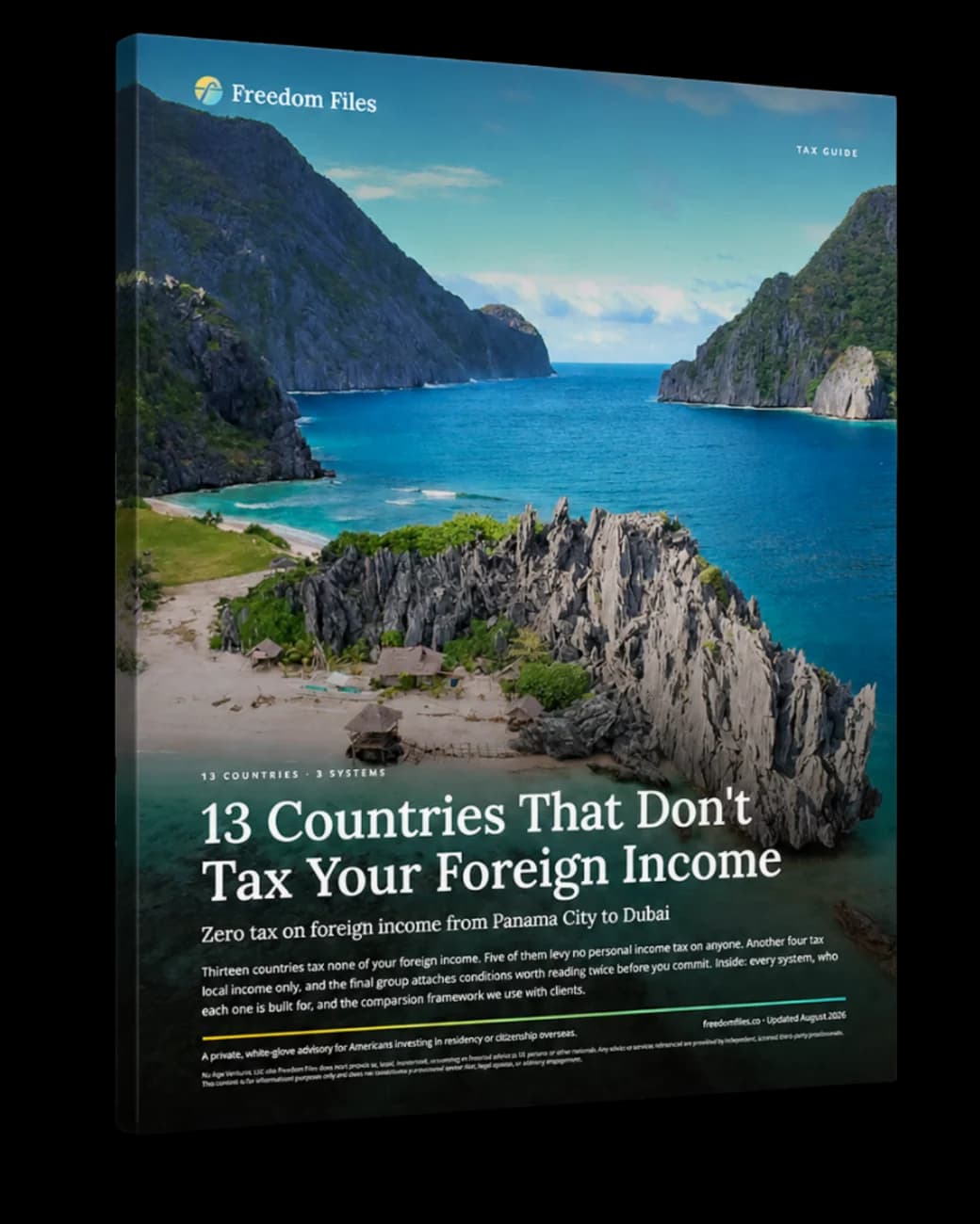 Cover of the free Freedom Files guide to 13 countries that don't tax foreign income