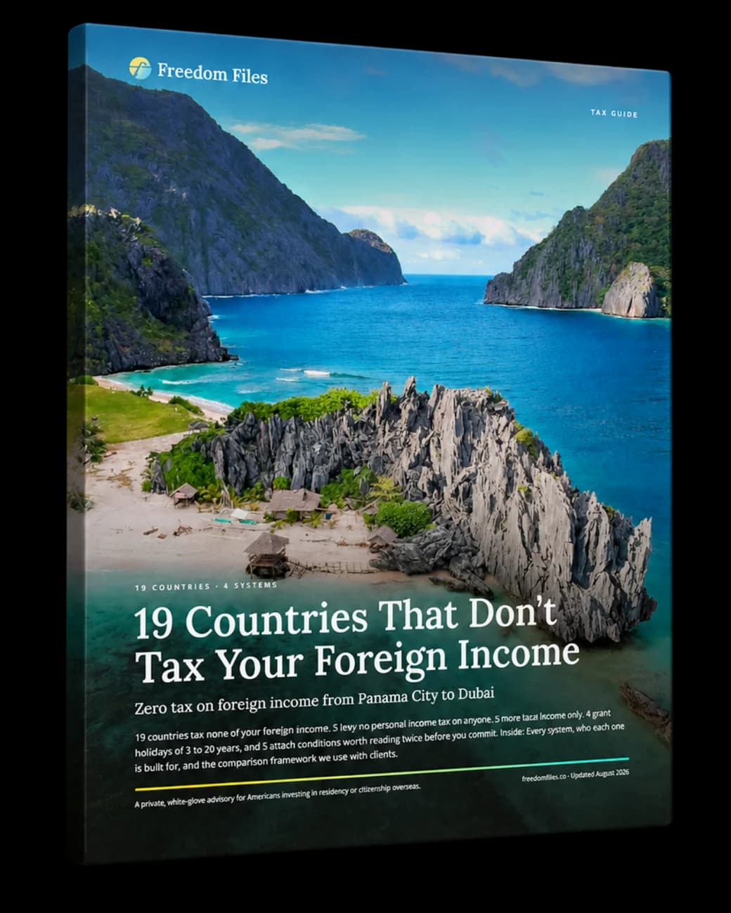Cover of the free Freedom Files guide to 19 countries that don't tax foreign income