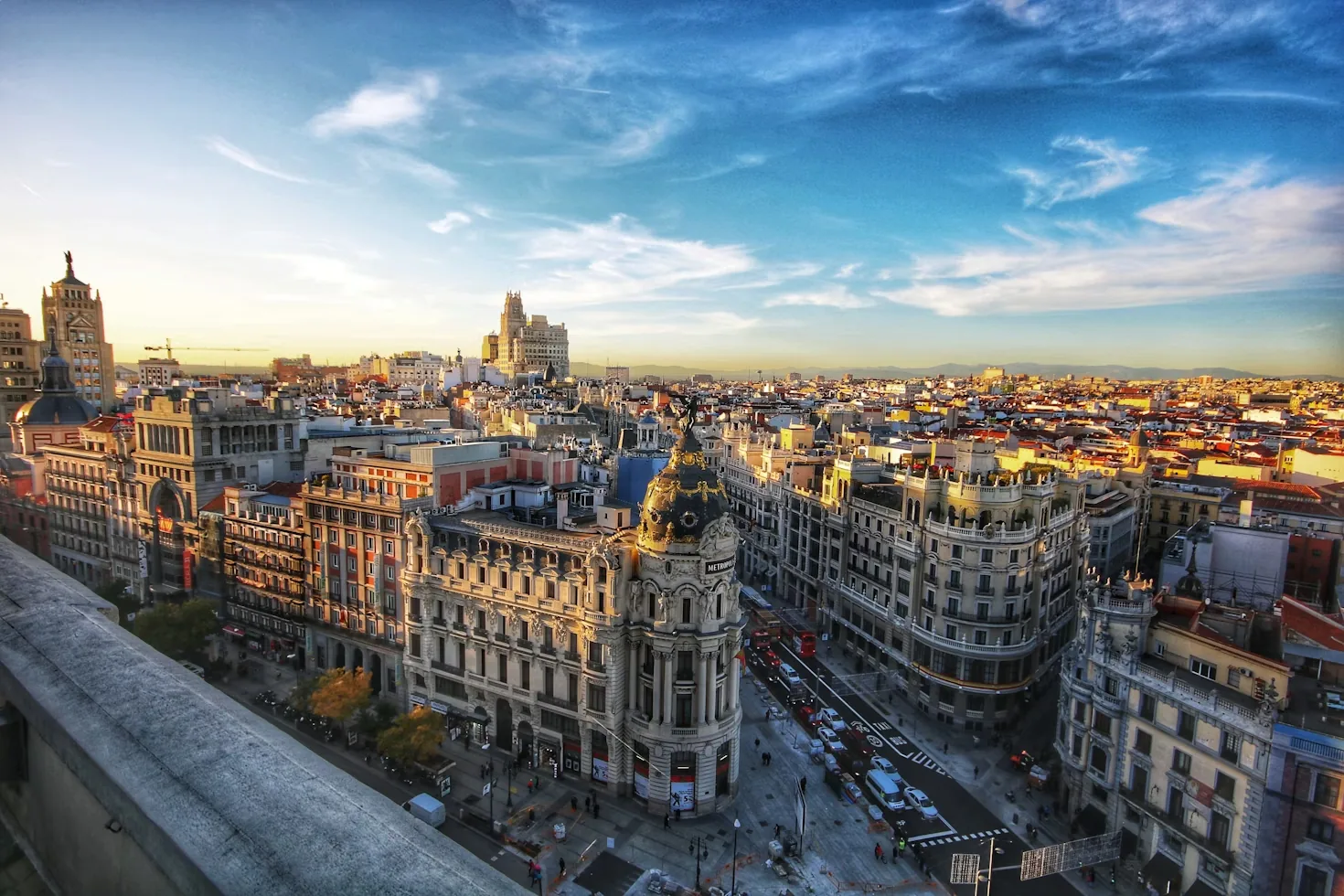 Madrid, Spain, where the Beckham Law caps tax at 24% for new residents on the digital nomad visa